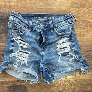 American Eagle Outfitters Distressed Blue Jean Shorts